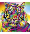 Tigre coloré Broderie Diamant